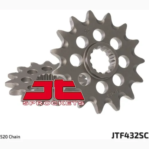 JT SPROCKETS Selbstreinigendes Stahlritzel vorne 432 - 520 für Suzuki DR250, DR350, DR-Z400 Beta ALP2004T, JONATHAN350