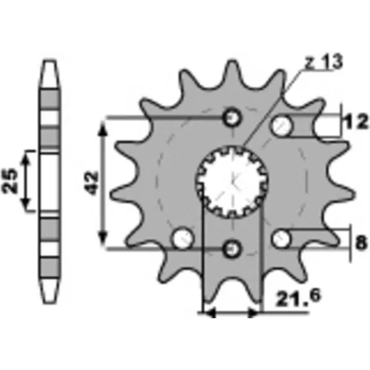 PBR Standard Stahlritzel vorne 2080 - 530 für Suzuki, Kawasaki, Husaberg 2080.16.18NC