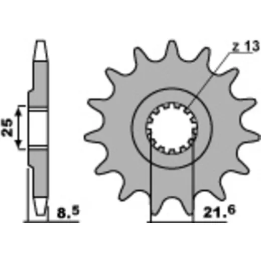 PBR Standard Stahlritzel vorne 2137 - 525 für Kawasaki KLV1000, NINJAZX-10R, NINJAZX-9R 2137.15.18NC