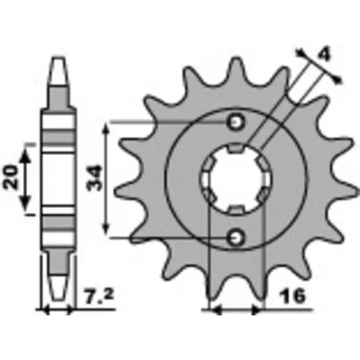 PBR Standard Stahlritzel vorne 2247 - 520 für KTM 125DUKE, 200DUKE, RC125