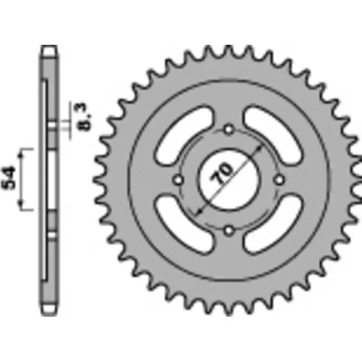 PBR Standard Stahlriztel vorne 263 - 428 für Rieju, Yamaha, Beta