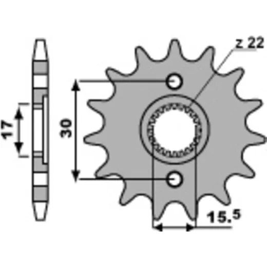 PBR Standard Stahlriztel vorne 332M - 428
