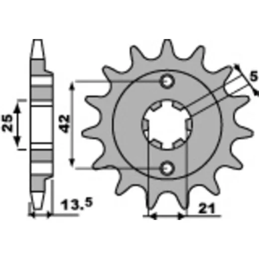 PBR Standard Stahlritzel vorne 494 - 530 für Ducati 750F1, INDIANA350, PANTAH500