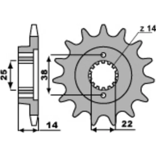 PBR Standard Stahlritzel vorne 497 - 530 für Cagiva, Ducati, Suzuki