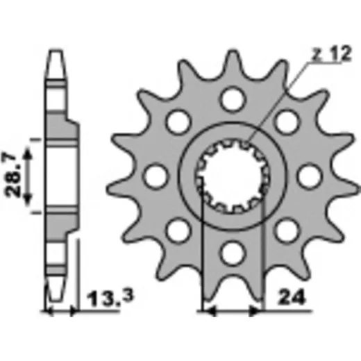 PBR Standard Stahlritzel vorne 522 - 630 für Kawasaki GPZ1100, Z1000