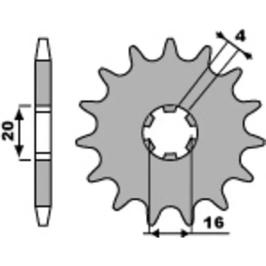 PBR Standard Stahlritzel vorne 560 - 420 für Yamaha, Kawasaki, Suzuki 560.14.18NC