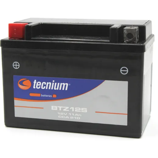 TECNIUM Battery Maintenance Free Factory Activated - BTZ12S for Honda, Yamaha, for: MV Agusta