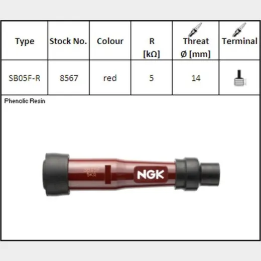 NGK Spark Plug Cap - SB05F-R