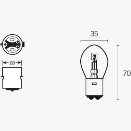 TECNIUM B35 Light Bulbs 12V 35/35W - x10 for Peugeot KISBEE502T, KISBEE504T