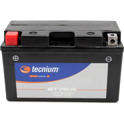 TECNIUM Battery Maintenance Free Factory Activated - BT7B-4 for Ducati, Yamaha, MBK