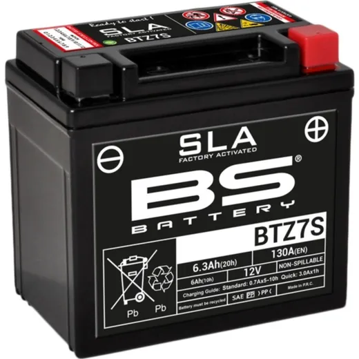 BS BATTERY SLA Battery Maintenance Free Factory Activated - BTZ7S for Husqvarna, Yamaha, Honda
