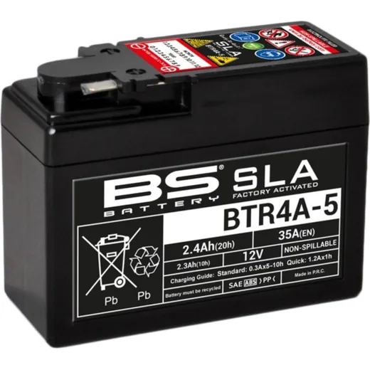 BS BATTERY SLA Battery Maintenance Free Factory Activated - BTR4A-5 for Honda SJ50BALI, SZX50X8R