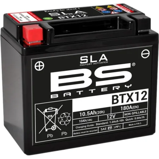 BS BATTERY SLA Battery Maintenance Free Factory Activated - BTX12 for Triumph, Honda, Kawasaki