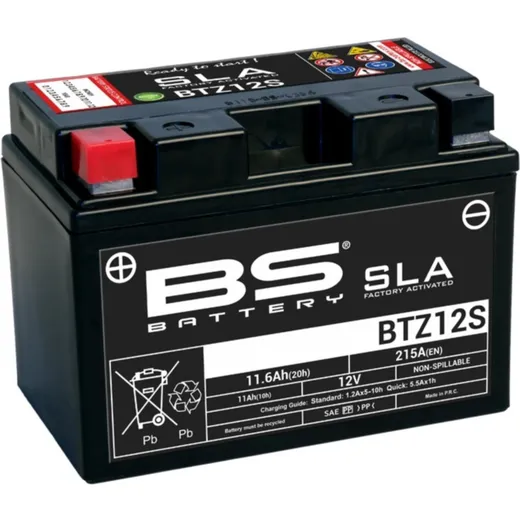 BS BATTERY SLA Battery Maintenance Free Factory Activated - BTZ12S for Honda, Yamaha, for: MV Agusta