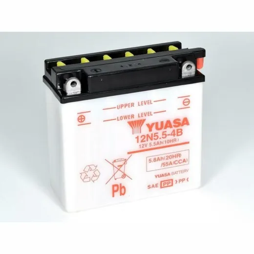 YUASA Battery Conventional without Acid Pack - 12N5.5-4B for Yamaha TDR125, TZR125