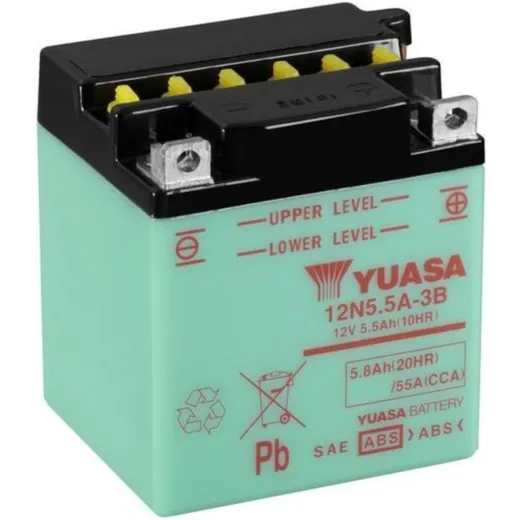 YUASA Battery Conventional without Acid Pack - 12N5.5A-3B for Yamaha RD125, RD400
