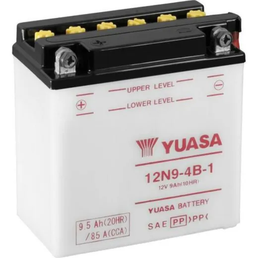YUASA Battery Conventional without Acid Pack - 12N9-4B-1 for Honda, Kawasaki, Cagiva