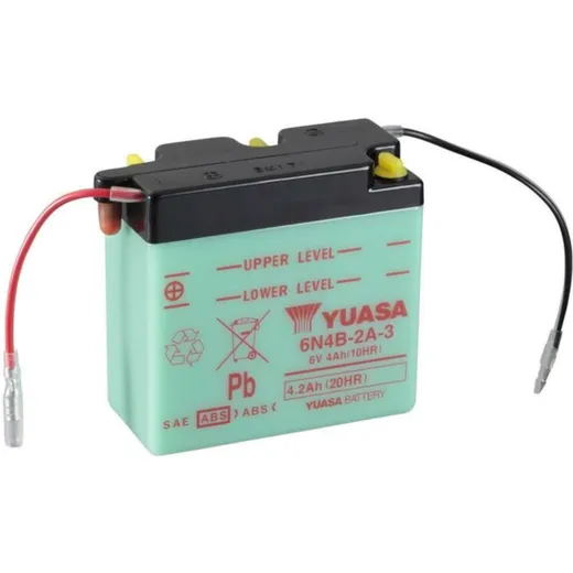 YUASA Battery Conventional without Acid Pack - 6N4B-2A-3 for Yamaha RD80, RT100 Suzuki DR500