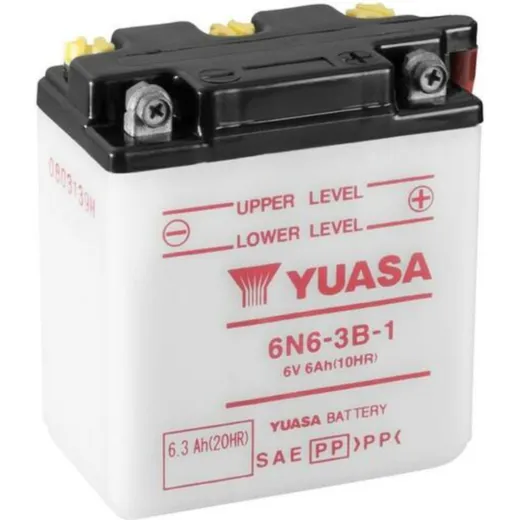 YUASA Battery Conventional without Acid Pack - 6N6-3B-1 for Yamaha XT250, XT500 Kawasaki KE100