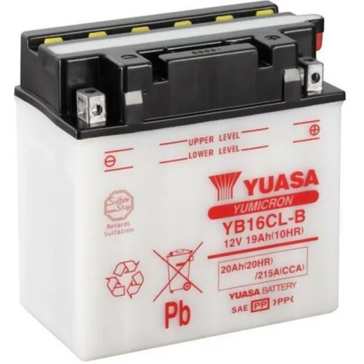 YUASA Battery Conventional without Acid Pack - YB16CL-B for Kawasaki KLF300BAYOU, KLF400BAYOU