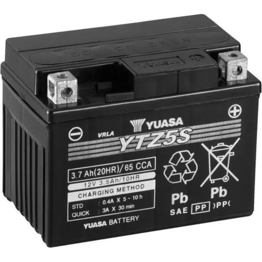 YUASA W/C Battery Maintenance Free Factory Activated - YTZ5S for KTM, Husqvarna, Honda