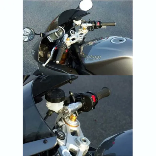 LSL Tour Match Raised Clip-On Bars - Silver Daytona 675 for Triumph DAYTONA675