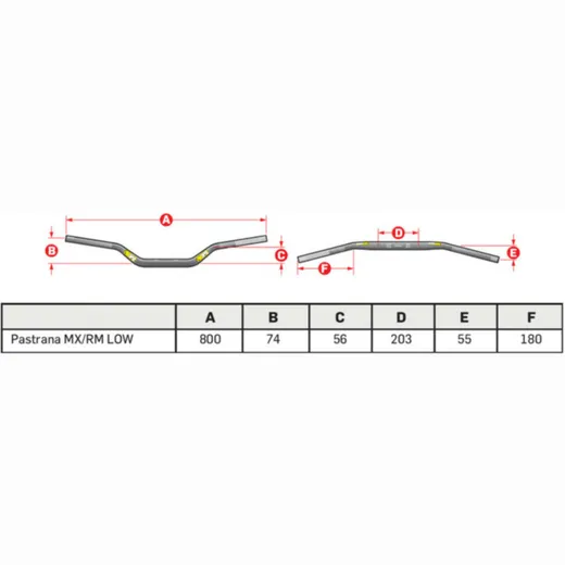 PRO TAPER Evo Pastrana MX/RM Low Handlebar
