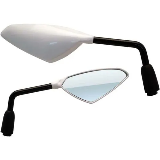 V PARTS Wind Mirror Universal M10/125 - White (pair)