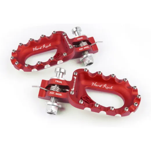 S3 Hard Rock Footrests Aluminium Red for Beta, for: Gas Gas, Sherco