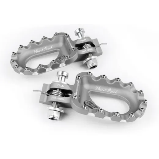 S3 Hard Rock Footrests Aluminium Silver for Beta, for: Gas Gas, Sherco