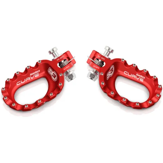 S3 Curve Footrests Aluminium Red for Beta, for: Gas Gas, Sherco