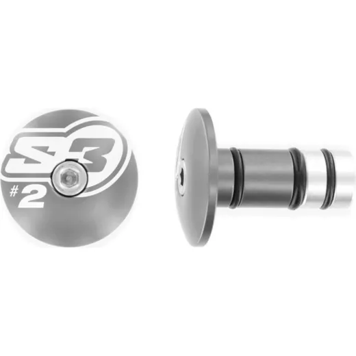 S3 End 5 Bar Ends Ø14mm Silver for GAS GAS EC250, EC250F, EC300