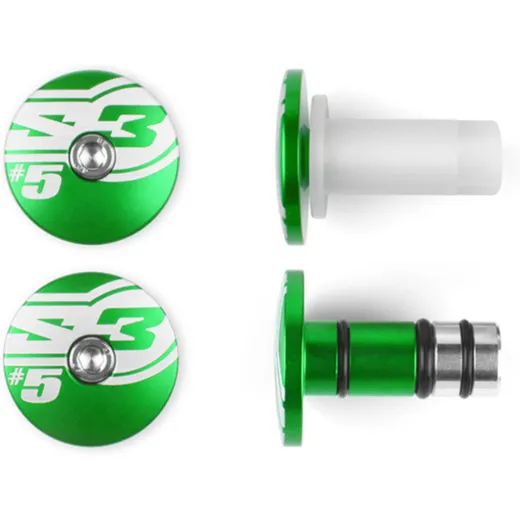 S3 End 5 Bar Ends Ø14mm Green for GAS GAS EC250, EC250F, EC300