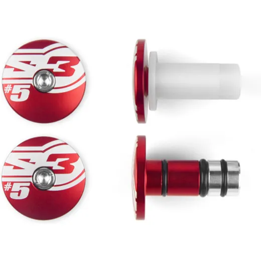 S3 End 5 Bar Ends Ø12mm Red