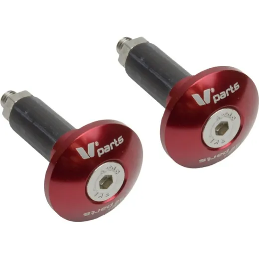 V-PARTS Bar End Ø12-18mm Red