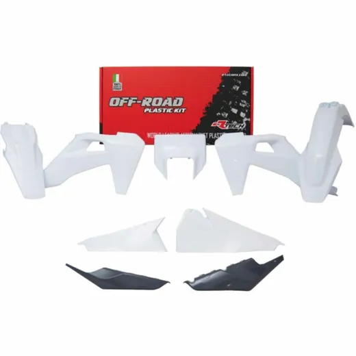 RACETECH Kunststoff-Kit Verkleidungsteile Weiß/Anthrazit Grau für: Husqvarna TE/FE für FE250, FE350, FE450