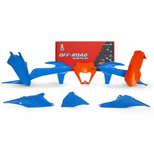 RACETECH Plastic Kit Orange/Blue for: KTM for 150EXC, 250EXC, 250EXC-F