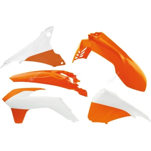 RACETECH Plastic Kit OEM Color (15-16) Orange/White for: KTM for 125EXC, 250EXC, 250EXC-F