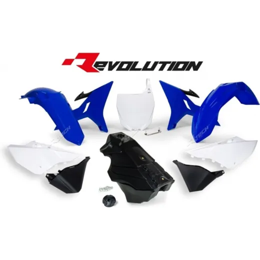 Kunststoff-Kit RACETECH Revolution + Tank Originalfarbe blau/schwarz für: Yamaha YZ125/250 für YZ250