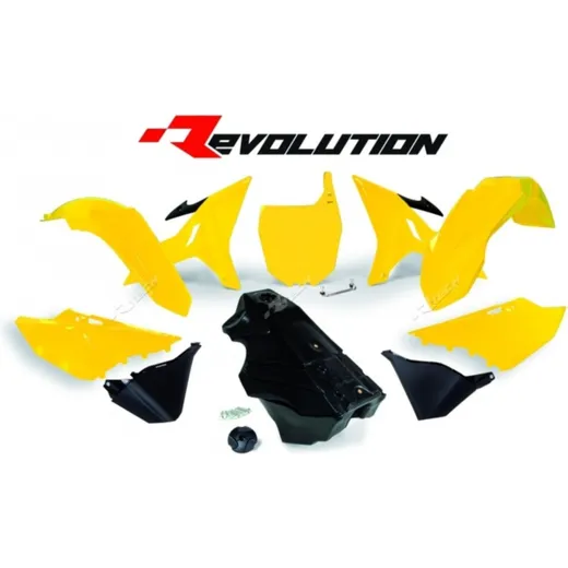 Kunststoff-Kit RACETECH Revolution + Tank Farbe weiß/schwarz für: Yamaha YZ125/250 für YZ250 R-KITYZ0-GY0-016