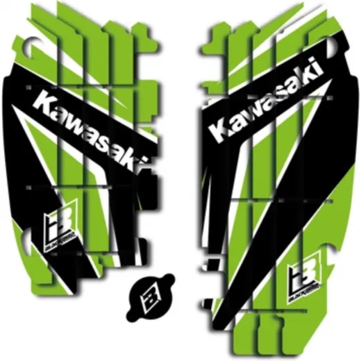 BLACKBIRD Dream Graphic 4 Radiator Louvers Graphic Kit for: Kawasaki KXF