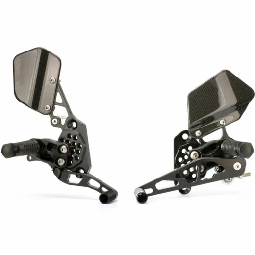 GILLES TOOLING AS31GT Einstellbare Fußrastenanlage Schwarz für Aprilia SL1000FALCO