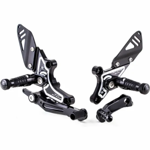 GILLES RCT10GT Adjustable Rearset Black/Silver for: BMW R Nine-T for RNINE-T