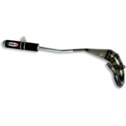 BIG ONE Factory Exhaust Line Steel Pipe/Black Aluminium Silencer