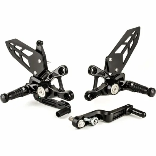 GILLES TOOLING MUE2 Adjustable Rearset Black for: Suzuki GSX-R1000