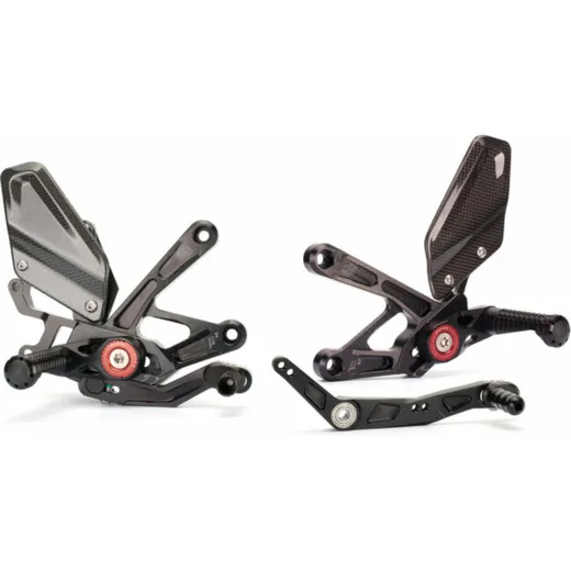 GILLES TOOLING MUE2 Adjustable Rearset Black for: Yamaha YZF-R1