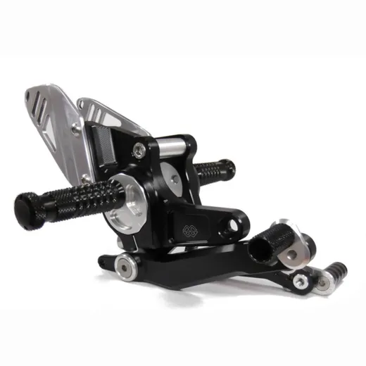 GILLES TOOLING RCT10GT Adjustable Rearset Black/Silver for: BMW for R1200R, RNINE-T