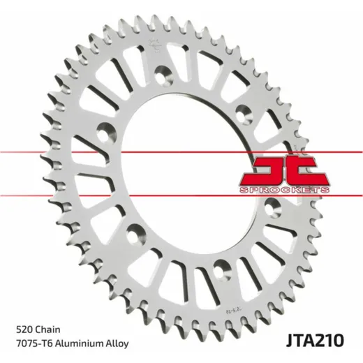 JT SPROCKETS Aluminium Ultraleichtes selbstreinigendes Kettenrad 210-520 für Beta, Honda, HM JTA210.44BLK
