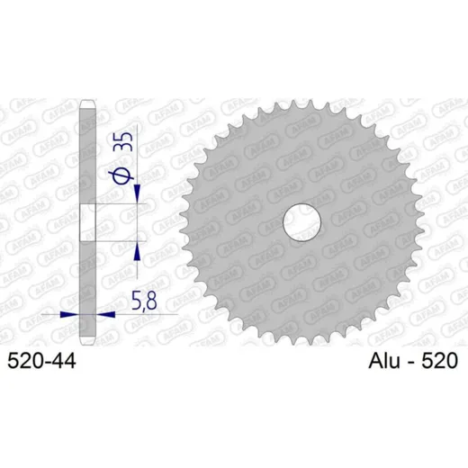 AFAM Aluminium Ultra-Light Hard Anodized hinteres Ritzel 17404 - 520 520-44