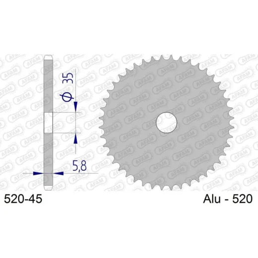 AFAM Aluminium Ultra-Light Hard Anodized hinteres Ritzel 17404 - 520 520-45